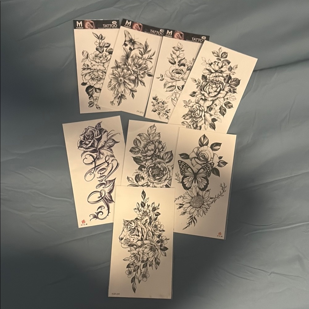 Floral and Animal Temporary Tattoo Set